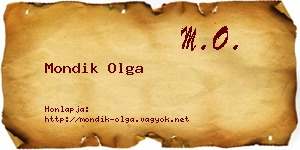 Mondik Olga névjegykártya