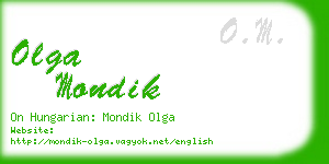 olga mondik business card